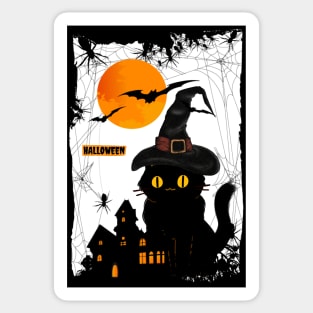 Cute Halloween Black Cat Sticker